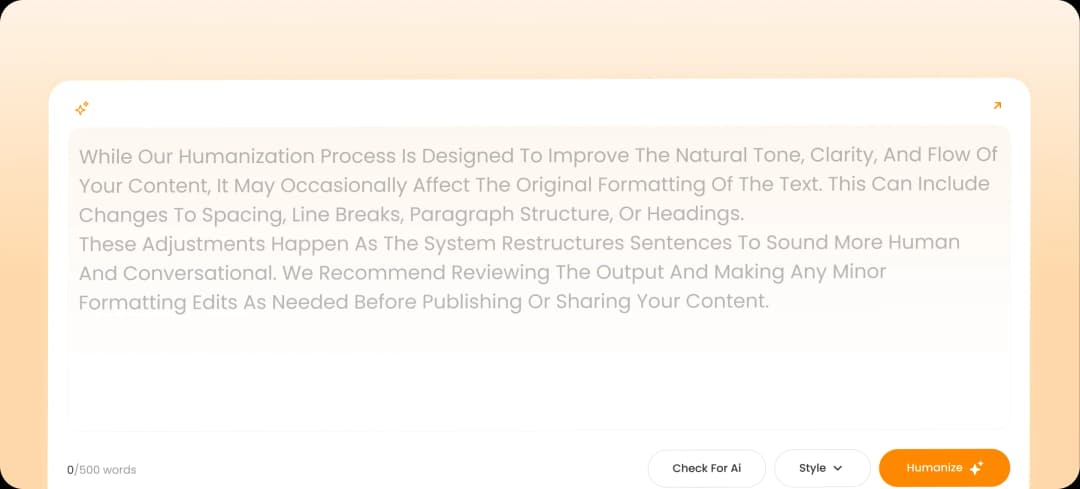 Formatting issues after humanization.
